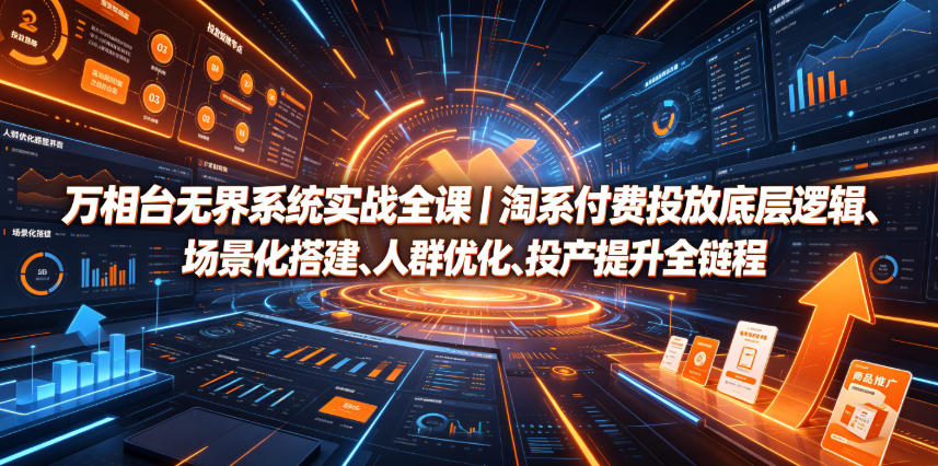 万相台无界系统实战全课｜淘系付费投放底层逻辑、场景化搭建、人群优化、投产提升全链路运营教程-MFXUI中国站