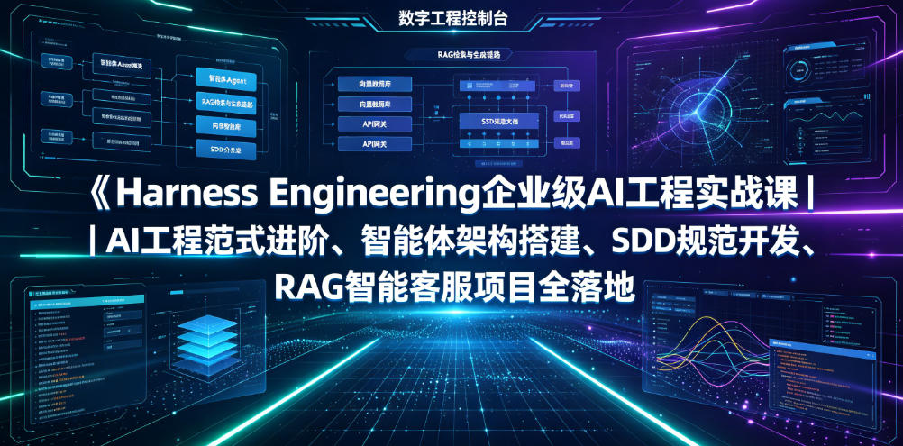 Harness Engineering企业级AI工程实战课｜AI工程范式进阶、智能体架构搭建、SDD规范开发、RAG智能客服项目全落地-MFXUI中国站