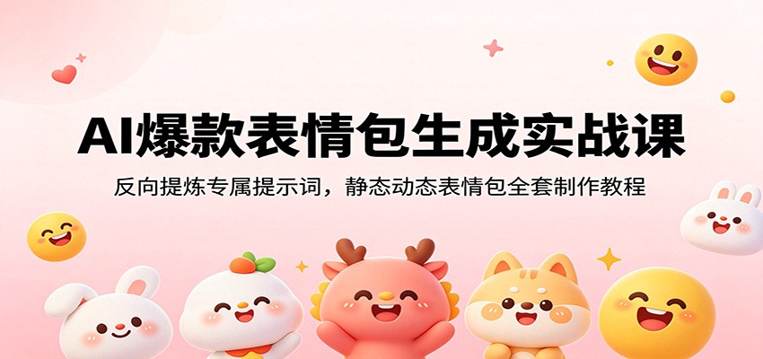 AI爆款表情包生成实战课：反向提炼专属提示词，静态动态表情包全套制作教程-MFXUI中国站