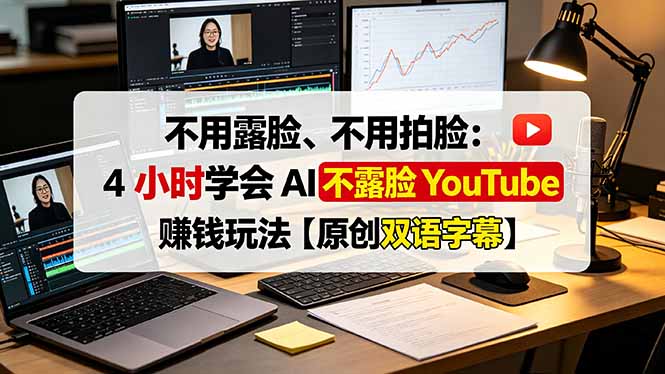 不用露脸、不用拍脸：4 小时学会 AI 不露脸 YouTube 赚钱玩法【原创双语字幕】-MFXUI中国站