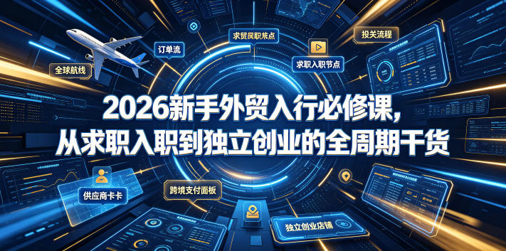 2026新手外贸入行必修课，从求职入职到独立创业的全周期干货-MFXUI中国站