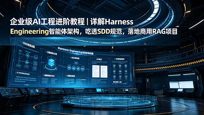 企业级AI工程进阶教程｜详解Harness Engineering智能体架构，吃透SDD规范，落地商用RAG项目-MFXUI中国站