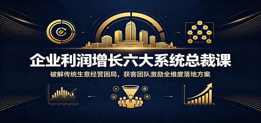 企业利润增长六大系统总裁课：破解传统生意经营困局，获客团队激励全维度落地方案-MFXUI中国站