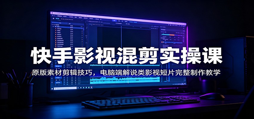 快手影视混剪实操课：原版素材剪辑技巧，电脑端解说类影视短片完整制作教学-MFXUI中国站
