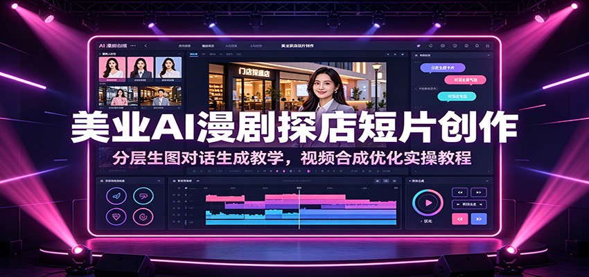 美业AI漫剧探店短片创作：分层生图对话生成教学，视频合成优化实操教程-MFXUI中国站
