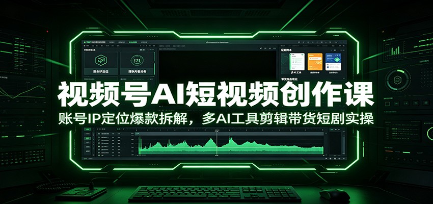 视频号AI短视频创作课：账号IP定位爆款拆解，多AI工具剪辑带货短剧实操-MFXUI中国站