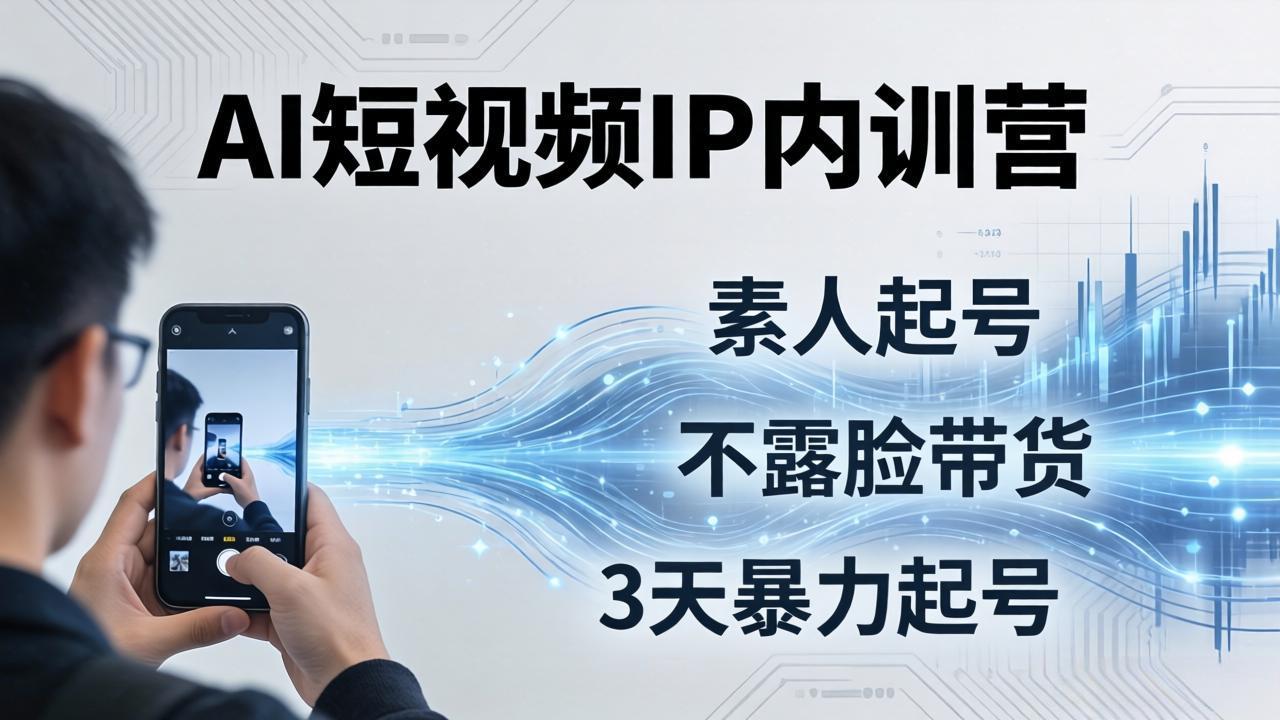 2026AI短视频IP内训营-更新：从素人起号到不露脸带货，3天暴力起号全流程拆解-MFXUI中国站