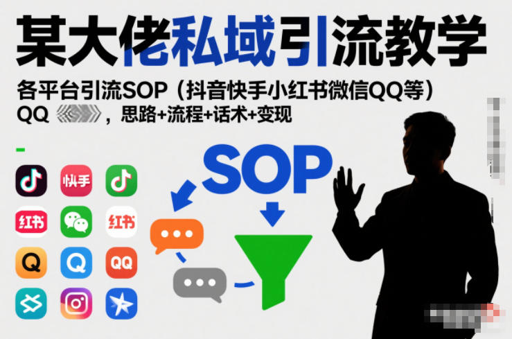 某大佬私域引流教学，各平台引流SOP(抖音快手小红书微信QQ等)，思路+流程+话术+变现(更新0708)-MFXUI中国站