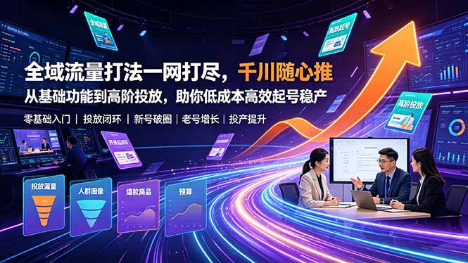 全域流量打法一网打尽，千川随心推从基础功能到高阶投放，助你低成本高效起号稳产-MFXUI中国站