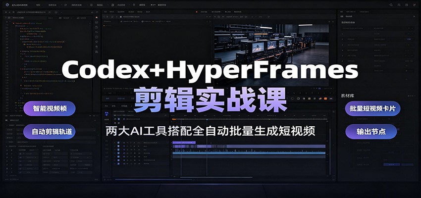 Codex+HyperFrames剪辑实战课：两大AI工具搭配全自动批量生成短视频-MFXUI中国站