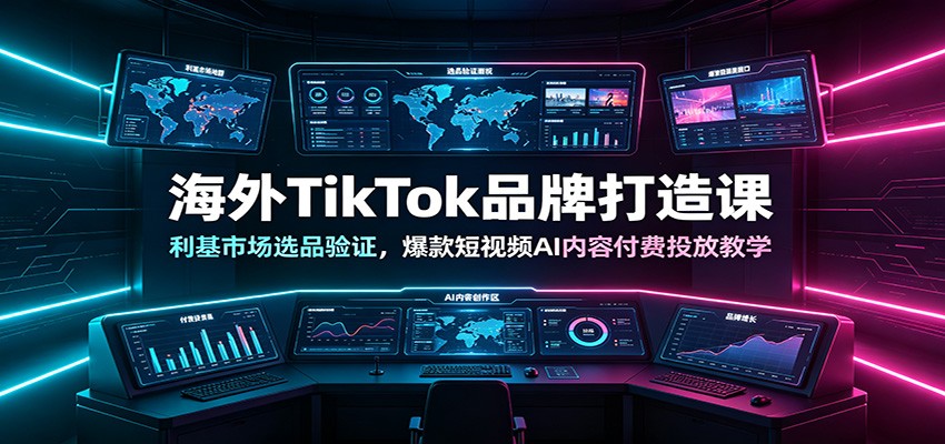 海外TikTok品牌打造课：利基市场选品验证，爆款短视频AI内容付费投放教学-MFXUI中国站