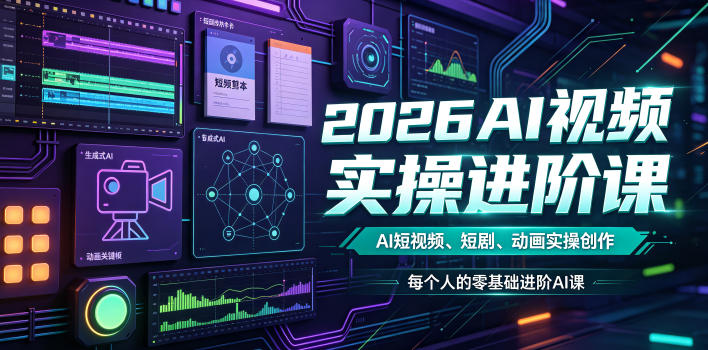2026AI视频实操进阶课，AI短视频、短剧、动画实操创作，每个人的零基础进阶ai课-MFXUI中国站