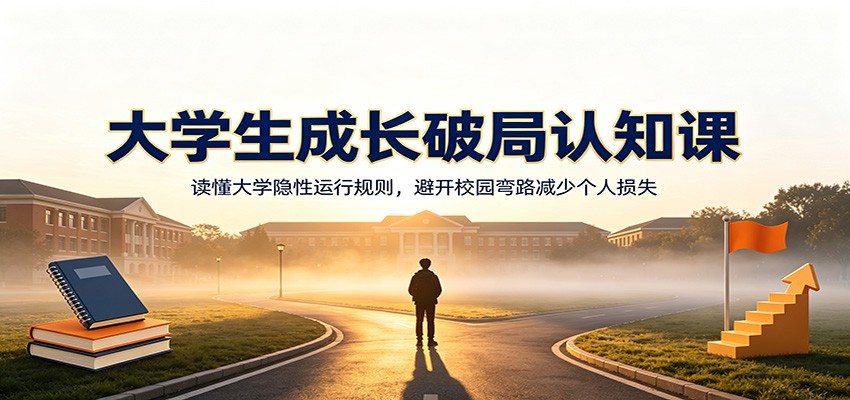 大学生成长破局认知课:读懂大学隐性运行规则,避开校园弯路减少个人损失-MFXUI中国站