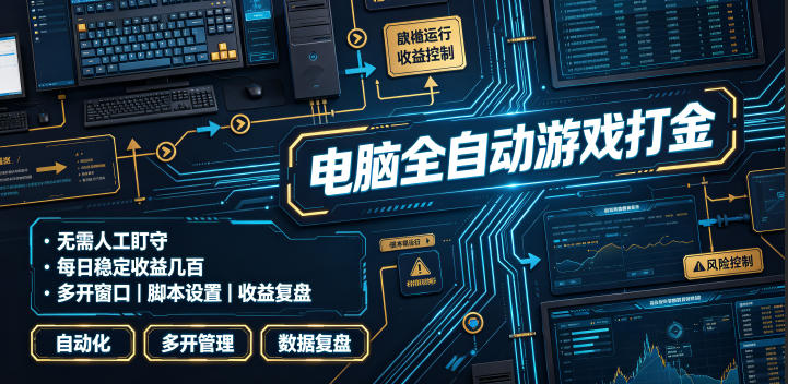 电脑全自动游戏打金,无需人工盯守,每日稳定收益几百!【揭秘】-MFXUI中国站