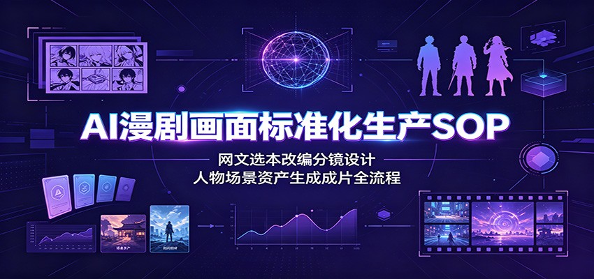AI漫剧画面标准化生产SOP:网文选本改编分镜设计,人物场景资产生成成片全流程-MFXUI中国站