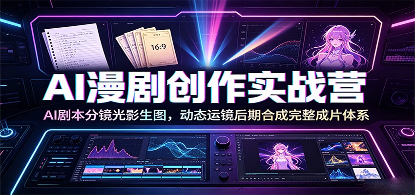AI漫剧创作实战营：AI剧本分镜光影生图，动态运镜后期合成完整成片体系-MFXUI中国站
