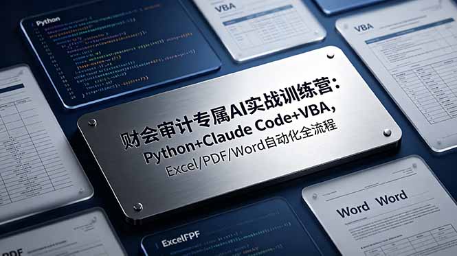 财会审计专属 AI实战训练营-更新:Python+Claude Code+VBA,Excel/PDF/Word自动化全流程-MFXUI中国站