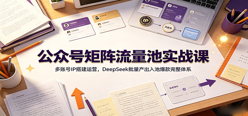 公众号矩阵流量池实战课:多账号IP搭建运营,DeepSeek批量产出入池爆款完整体系-MFXUI中国站