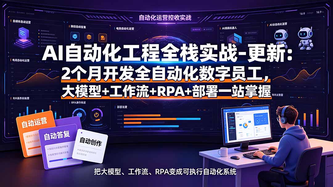 AI自动化工程全栈实战-更新:2个月开发全自动化数字员工,大模型+工作流+RPA+部署一站式掌握-MFXUI中国站