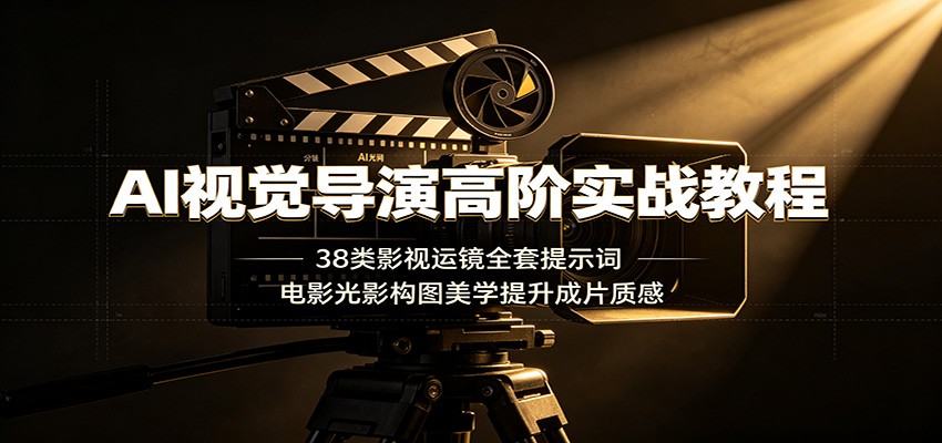 AI视觉导演高阶实战教程:38类影视运镜全套提示词,电影光影构图美学提升成片质感-MFXUI中国站