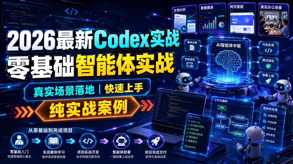 2026最新Codex实战零基础智能体实战,真实场景落地,快速上手,纯实战案例-MFXUI中国站