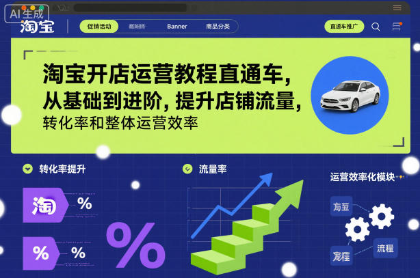 淘宝开店运营教程直通车,从基础到进阶,提升店铺流量,转化率和整体运营效率(更新26年07月11日)-MFXUI中国站