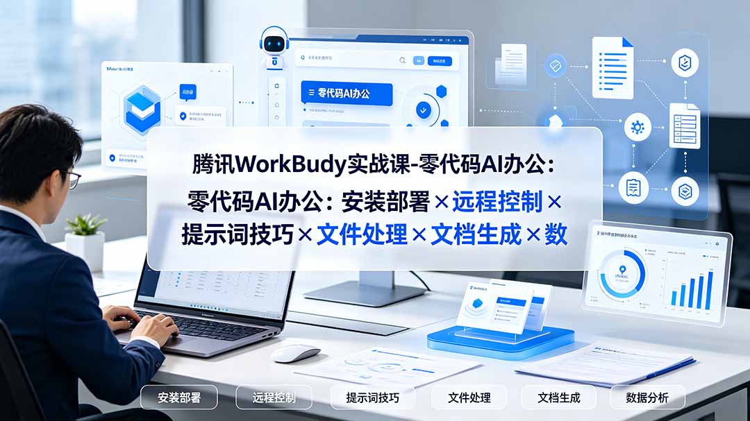 腾讯WorkBuddy实战课-零代码AI办公:安装部署×远程控制×提示词技巧×文件处理×文档生成×数据分析-MFXUI中国站