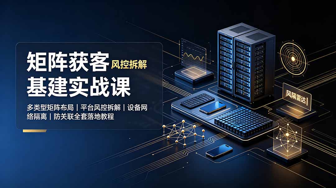 矩阵获客基建实战课:多类型矩阵布局|平台风控拆解|设备网络隔离|防关联全套落地教程-MFXUI中国站
