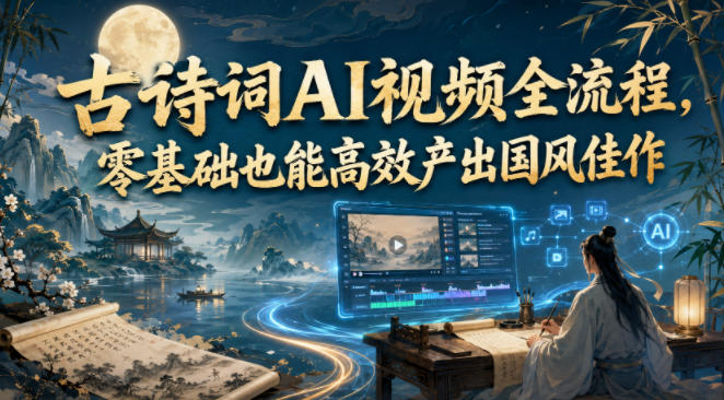 古诗词AI视频全流程,零基础也能高效产出国风佳作-MFXUI中国站