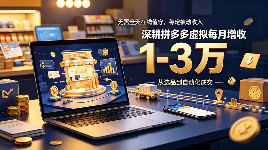 无需全天在线值守,稳定被动收入,深耕拼多多虚拟每月增收 1-3 万-MFXUI中国站