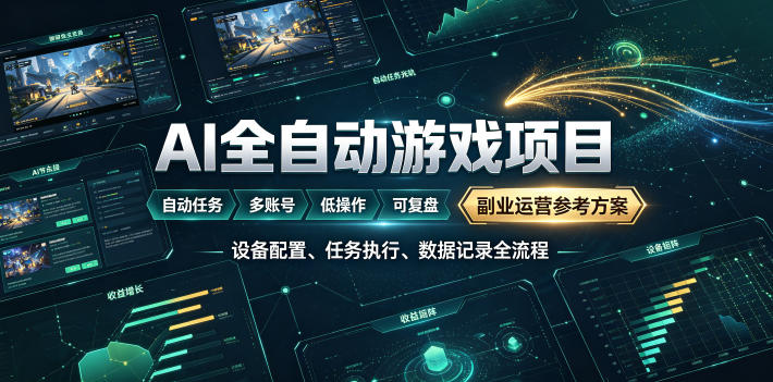 AI全自动游戏躺賺副业:日入几百,稳定运行三年的项目!【揭秘】-MFXUI中国站