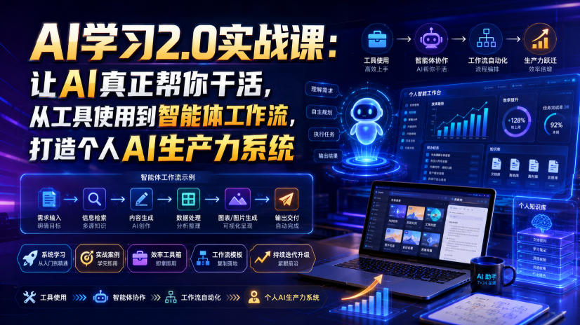AI学习2.0实战课:让AI真正帮你干活,从工具使用到智能体工作流,打造个人AI生产力系统-MFXUI中国站