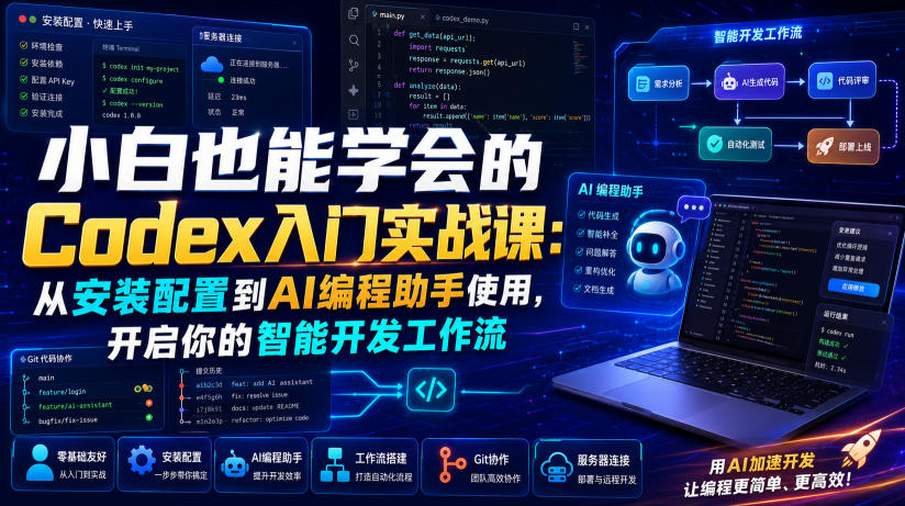 小白也能学会的Codex入门实战课:从安装配置到AI编程助手使用,开启你的智能开发工作流-MFXUI中国站