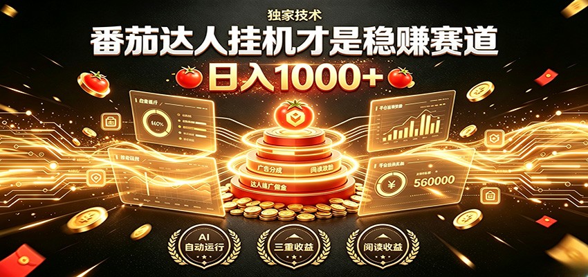 别再瞎找副业!番茄达人挂机才是稳赚赛道 日入1000+-MFXUI中国站