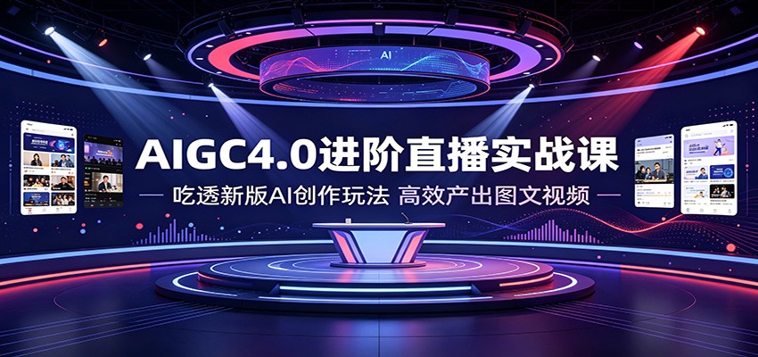 AIGC4.0进阶直播实战课：吃透新版AI创作玩法，高效产出图文视频-MFXUI中国站