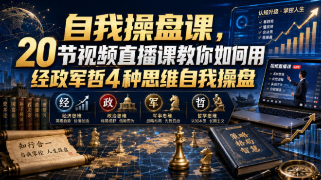 自我操盘课,20节视频直播课教你如何用经政军哲4种思维自我操盘-MFXUI中国站