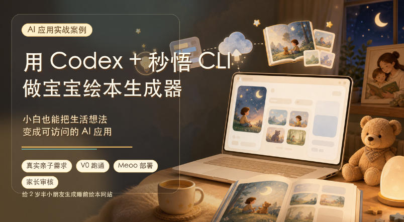 AI应用实战案例,用Codex+秒悟CLl做宝宝绘本生成器,小白也能把生活想法变成可访问的AI应用-MFXUI中国站