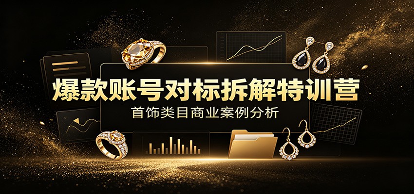 爆款账号对标拆解特训营:首饰类目商业案例分析,配套完整资料内容-MFXUI中国站