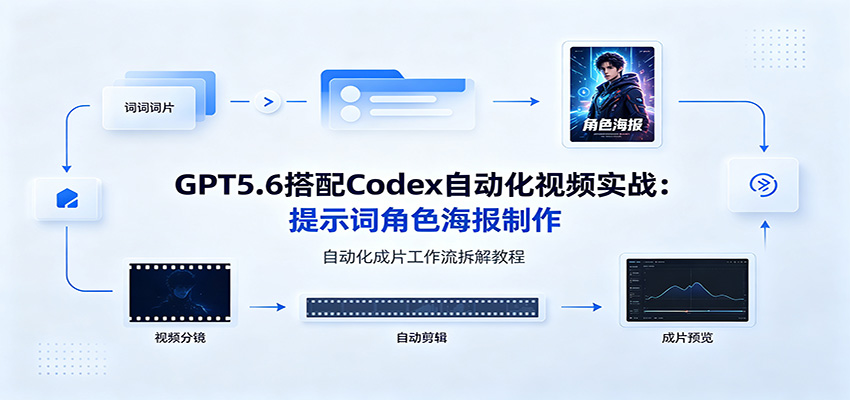 GPT5.6搭配Codex自动化视频实战：提示词角色海报制作，自动化成片工作流拆解教程-MFXUI中国站