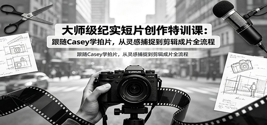 大师级纪实短片创作特训课:跟随Casey学拍片,从灵感捕捉到剪辑成片全流程-MFXUI中国站