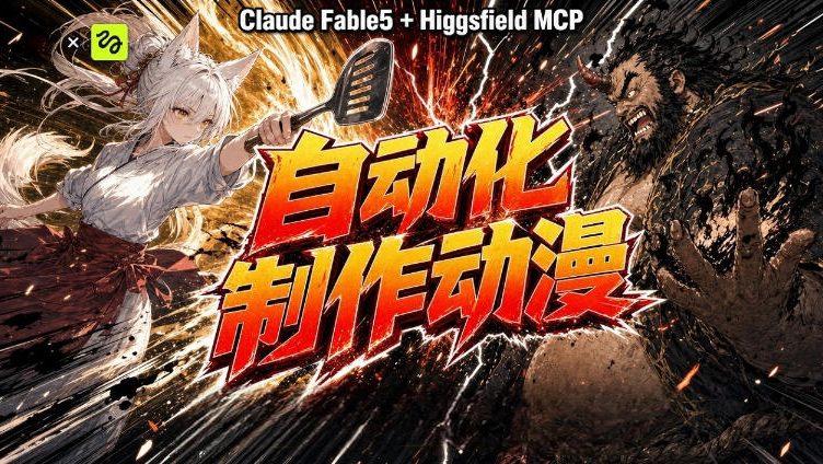 AI自动化动漫制作!Claude Fable 5接入Higgsfield MCP,直接生成完整创意内容-MFXUI中国站