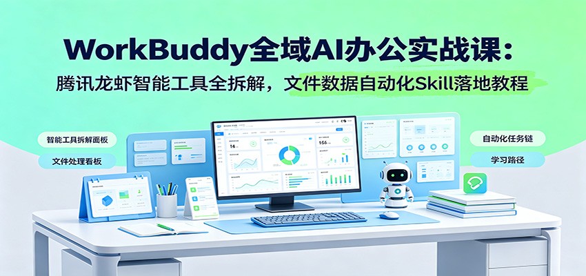 WorkBuddy全域AI办公实战课:腾讯龙虾智能工具全拆解,文件数据自动化Skill落地教程-MFXUI中国站