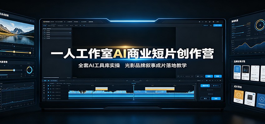 一人工作室AI商业短片创作营：全套AI工具库实操，光影品牌叙事成片落地教学-MFXUI中国站