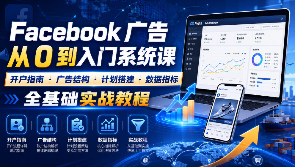 Facebook广告新手从0到入门系统课|开户指南・广告结构・计划搭建・数据指标全基础实战教程-MFXUI中国站