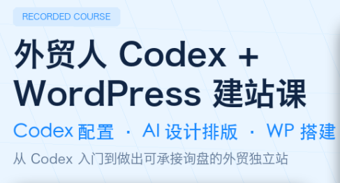 外贸人Codex + WordPress建站课-MFXUI中国站