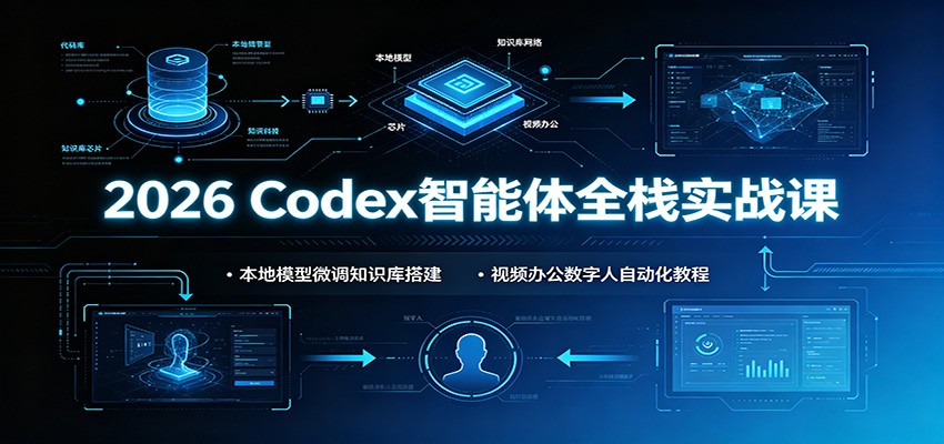 2026 Codex智能体全栈实战课:本地模型微调知识库搭建,视频办公数字人自动化教程-MFXUI中国站