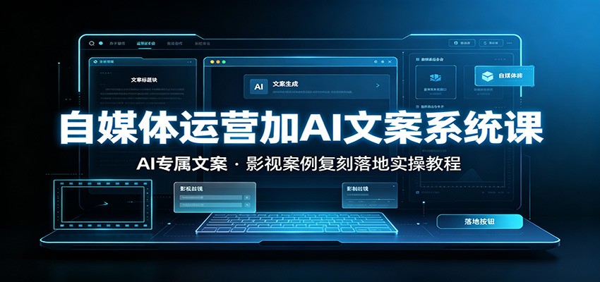 自媒体运营加AI文案系统课::AI专属文案,影视案例复刻落地实操教程-MFXUI中国站