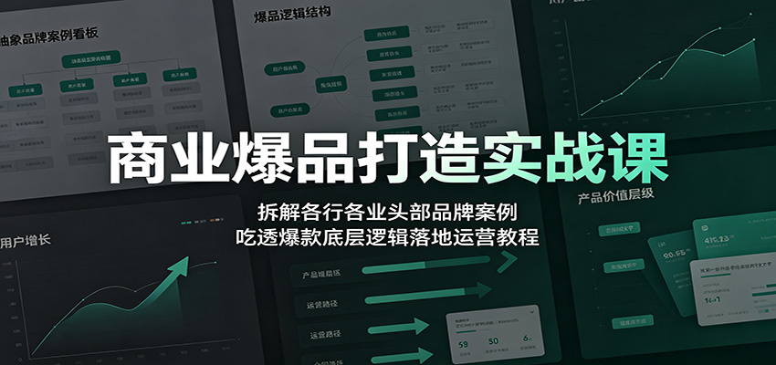 商业爆品打造实战课:拆解各行各业头部品牌案例,吃透爆款底层逻辑落地运营教程-MFXUI中国站