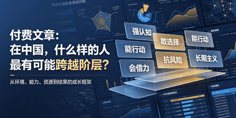 付费文章:在中国,什么样的人最有可能跨越阶层?-MFXUI中国站