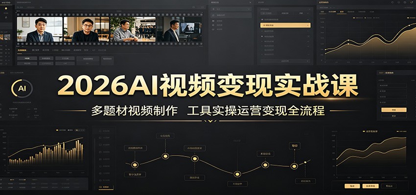 2026AI视频变现实战课：多题材视频制作，工具实操运营变现全流程-MFXUI中国站